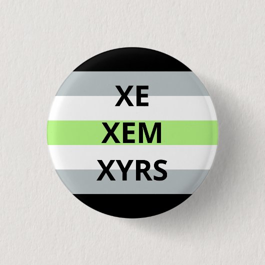 Xe/Xem/Xyrs Pronomina Agender Abzeichen Button (Vorderseite)
