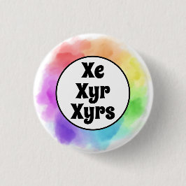 Xe Xyr Xyrs Pronomen in Watercolor Circle Button