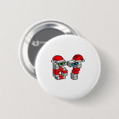 Xel Roboter 67 mit Weihnachtsmannmützen Weihnachte Button (Vorne & Hinten)