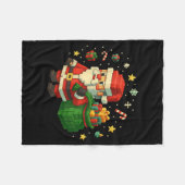 Xel Santa Claus With Retro Gamer Christmas Fleecedecke (Vorderseite (Horizontal))
