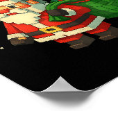 Xel Santa Claus With Retro Gamer Christmas  Poster (Ecke)