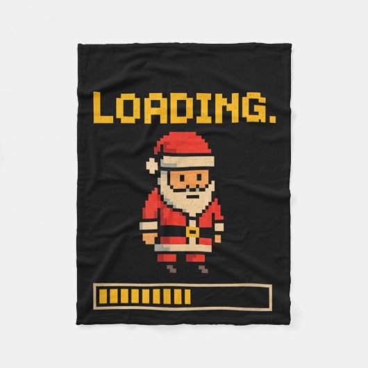 Xel Santa Loading Retro Christmas Gamer Shirt Fleecedecke (Vorderseite)