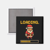 Xel Santa Loading Retro Christmas Gamer Shirt Magnet (Vorderseite/Rückseite)