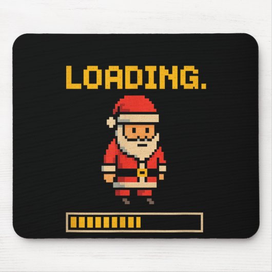 Xel Santa Loading Retro Christmas Gamer Shirt Mousepad (Vorne)