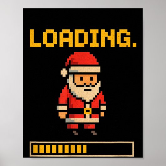 Xel Santa Loading Retro Christmas Gamer Shirt Poster (Vorne)
