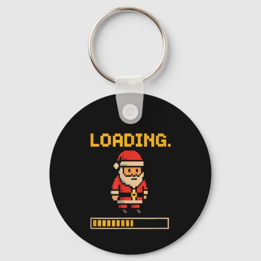 Xel Santa Loading Retro Christmas Gamer Shirt Schlüsselanhänger (Vorderseite)