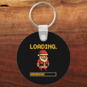 Xel Santa Loading Retro Christmas Gamer Shirt Schlüsselanhänger (Vorderseite)