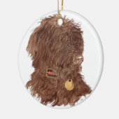 Xena die Schokolade Labradoodle Keramik Ornament (Links)