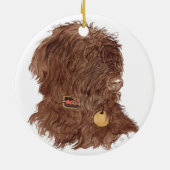 Xena die Schokolade Labradoodle Keramik Ornament (Hinten)