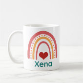 Xena Name Vintag Boho Rainbow Kaffeetasse (Links)