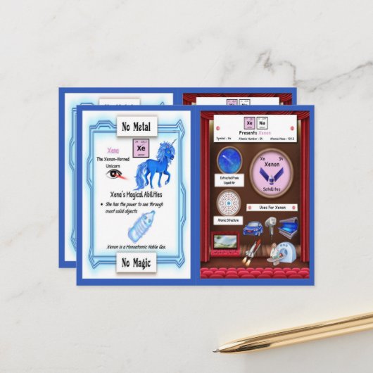 Xena - Xenon Horn Unicorn Game Card Postkarte (Vorderseite/Rückseite Beispiel)