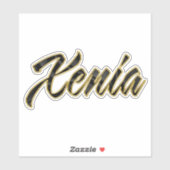 Xenia black gold Lettering Aufkleber Sticker (Blatt)