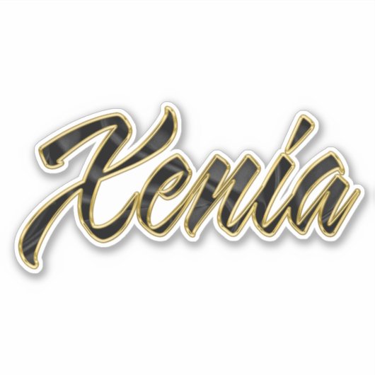 Xenia black gold Lettering Aufkleber Sticker (Vorderseite)