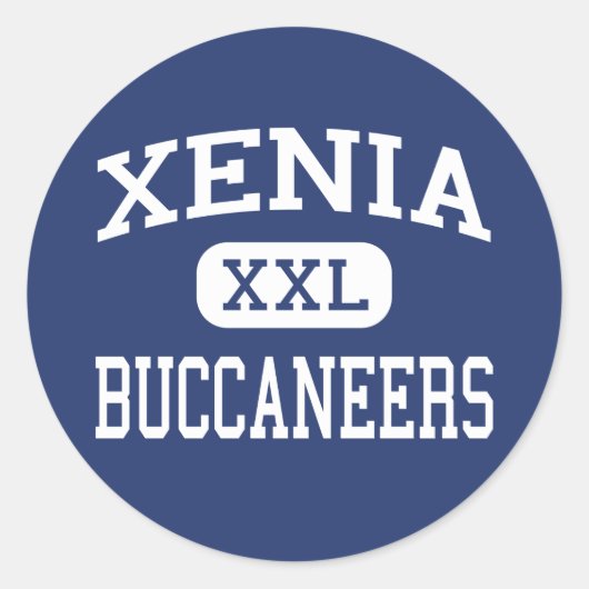 Xenia - Buccaneers - High School - Xenia Ohio Runder Aufkleber (Vorderseite)