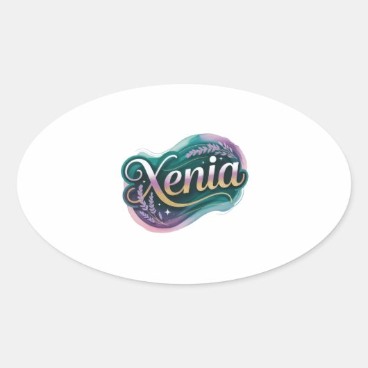 Xenia-Name Ovaler Aufkleber (Vorderseite)