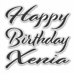 Xenia Name Vorname black Sticker Geburtstag