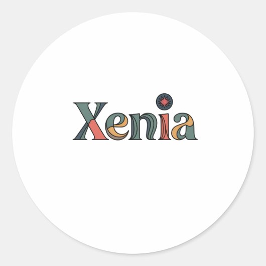 Xenia Runder Aufkleber (Vorderseite)