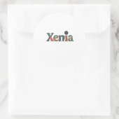 Xenia Runder Aufkleber (Tasche)