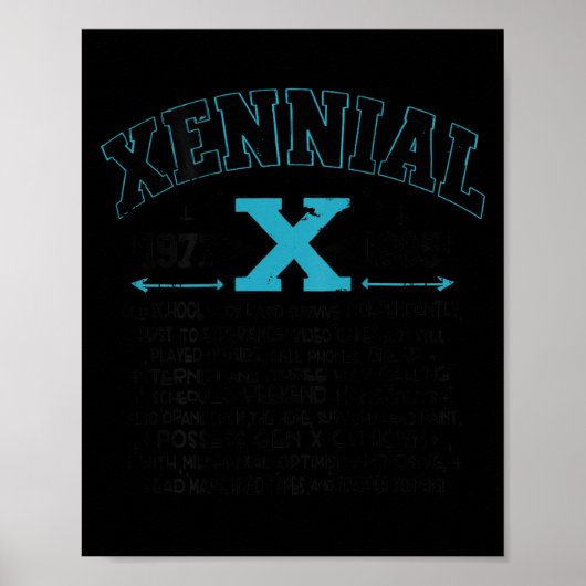 Xennial Generation X 1970s 1980s Millennial Gen X  Poster (Vorne)