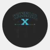 Xennial Generation X 1970s 1980s Millennial Gen X Runder Aufkleber (Vorderseite)