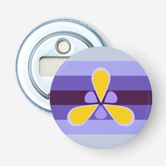 Xenogender Iris Button Flaschenöffner (Vorderseite)