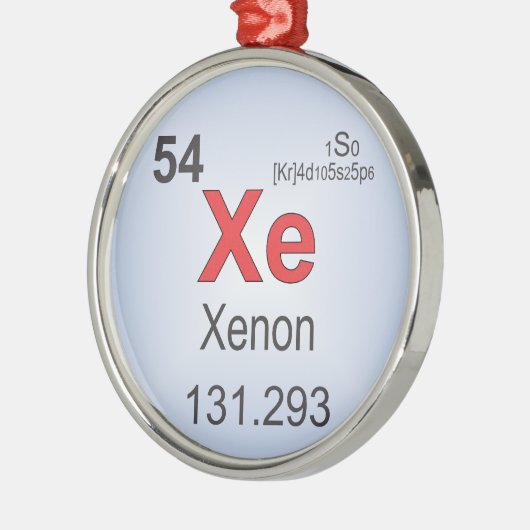 Xenon-einzelnes Element des Periodensystems Ornament Aus Metall (Links)
