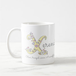 Xerena-Name bedeutet dekorative X-Monogramm-Tasse Kaffeetasse