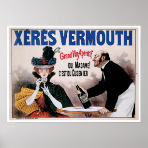 Xeres Vermouth Vintag Wine Drink und Kunst Poster