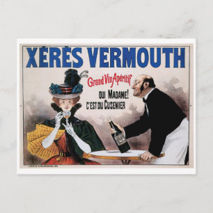 Xeres Vermouth Vintage Wein Getränk Werbekunst Postkarte