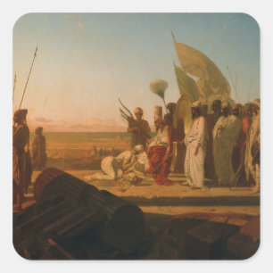 Xerxes beim Hellespont Quadratischer Aufkleber