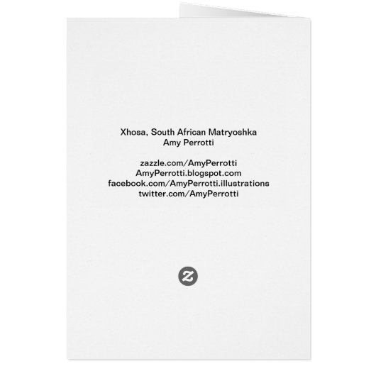 Xhosa, Südafrikanische Matryoshka-Karte (Hinten)
