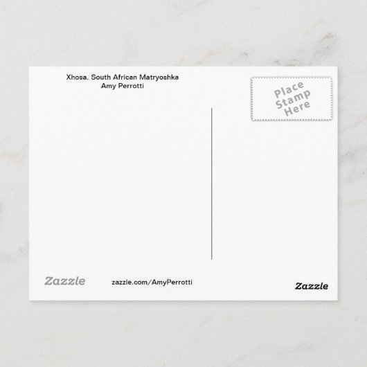 Xhosa, Südafrikanische Matryoshka Postcard Postkarte (Rückseite)