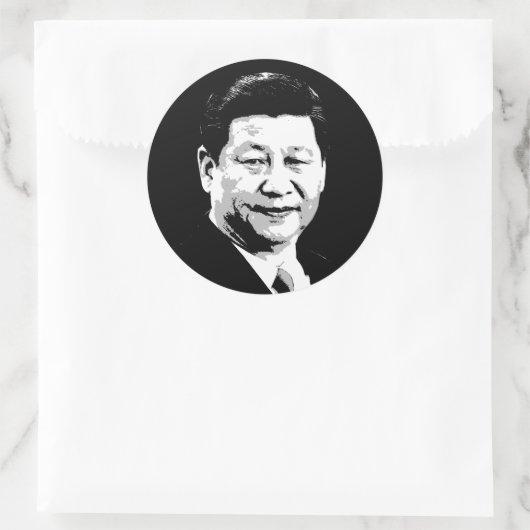 Xi Jinping Runder Aufkleber (Tasche)
