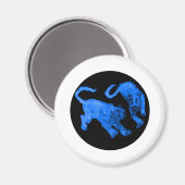 Xian China 2002 Blue Ghost Tigers Black Circle Tra Magnet (Vorderseite/Rückseite)