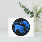 Xian China 2002 Blue Ghost Tigers Black Circle Tra Postkarte (Stehend Vorderseite)