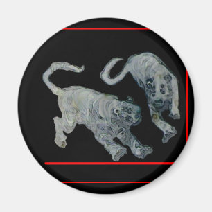 Xian China 2002 Ghost Tigers Red Boarder The MUSEU Magnet