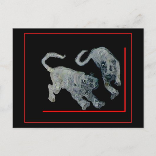Xian China 2002 Ghost Tigers Red Boarder The MUSEU Postkarte (Vorderseite)