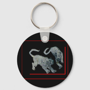 Xian China 2002 Ghost Tigers Red Boarder The MUSEU Schlüsselanhänger