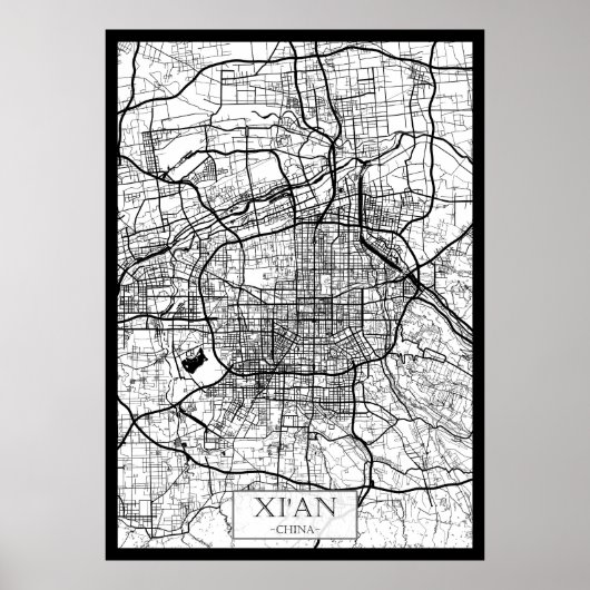Xi'An China Karte Poster (Vorne)