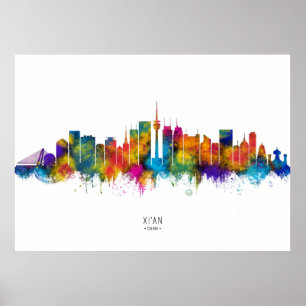  Xi'an China Skyline Poster