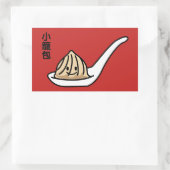 Xiaolongbao Chinesische Suppe Dumpling Dim Sum Bun Rechteckiger Aufkleber (Tasche)