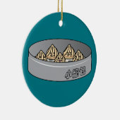 Xiaolongbao chinesisches Suppen-Mehlkloß-Dim Keramikornament (Rechts)