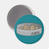 Xiaolongbao chinesisches Suppen-Mehlkloß-Dim Magnet (Vorderseite/Rückseite)