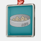 Xiaolongbao chinesisches Suppen-Mehlkloß-Dim Silbernes Ornament (Links)
