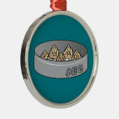 Xiaolongbao chinesisches Suppen-Mehlkloß-Dim Silbernes Ornament (Rechts)