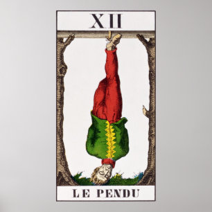XII der gehangene Mann, Tarotkarte Poster