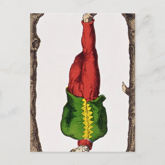 XII Der verhasste Mann, Tarot-Karte Postkarte (Vorderseite)