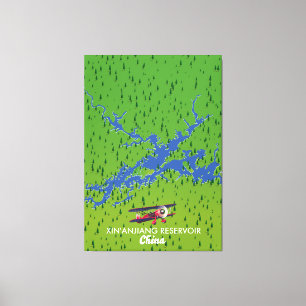 Xin'anjiang China-Karte Leinwanddruck