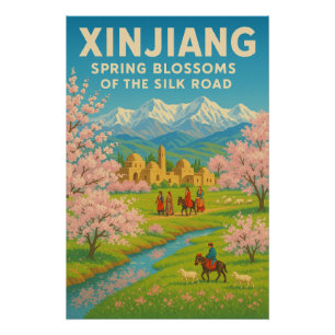 Xinjiang, China - Frühjahrsblüten Poster