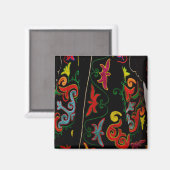 Xinjiang Embroidery Floral Magnet (Vorderseite/Rückseite)